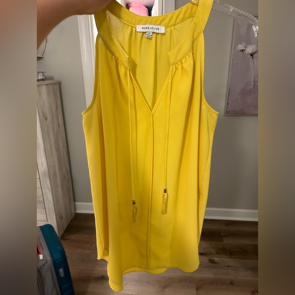 Rose and Olive Yellow Tank